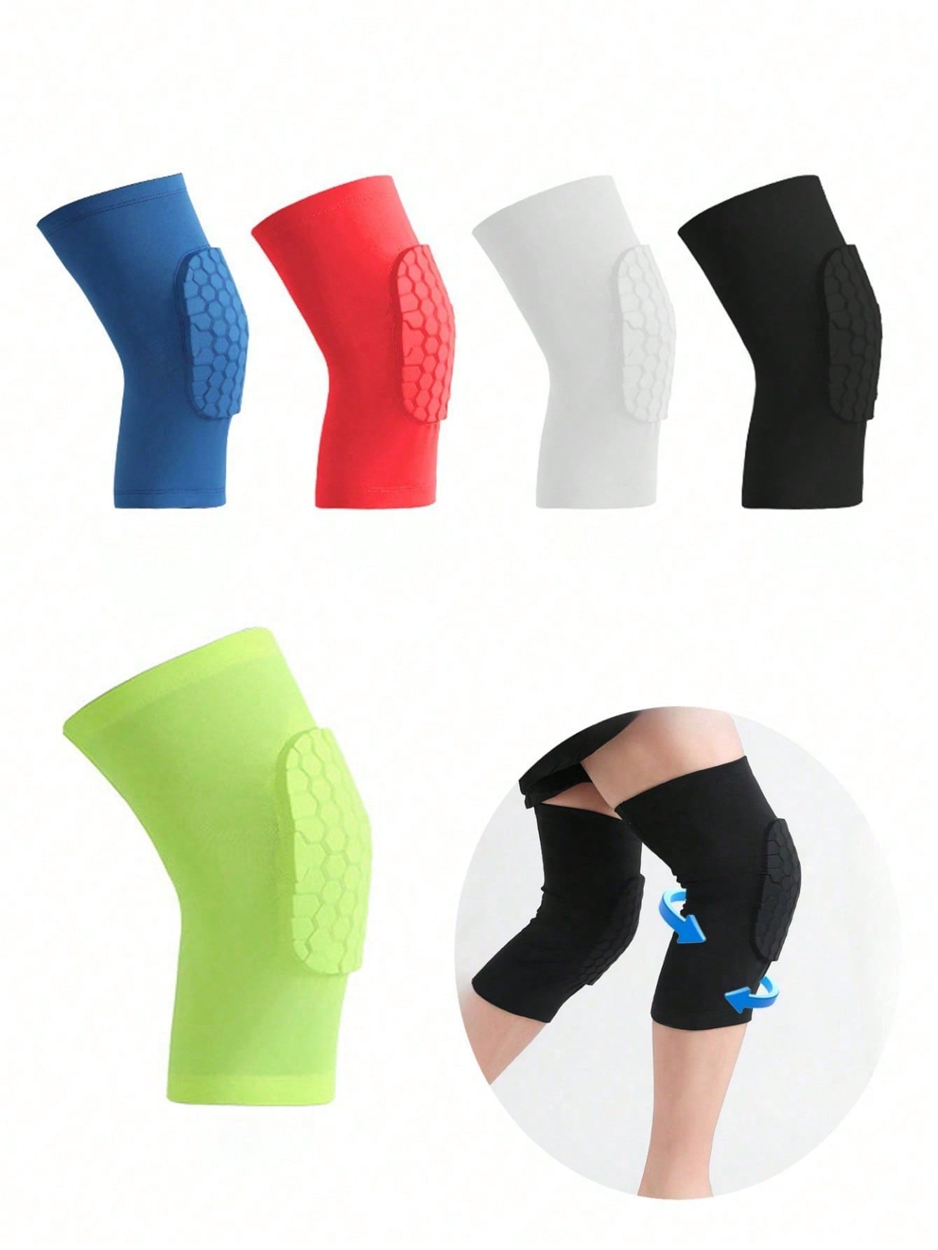 Volleyball Knee Pad - Sports Short Honeycomb Knee Pads Elastic