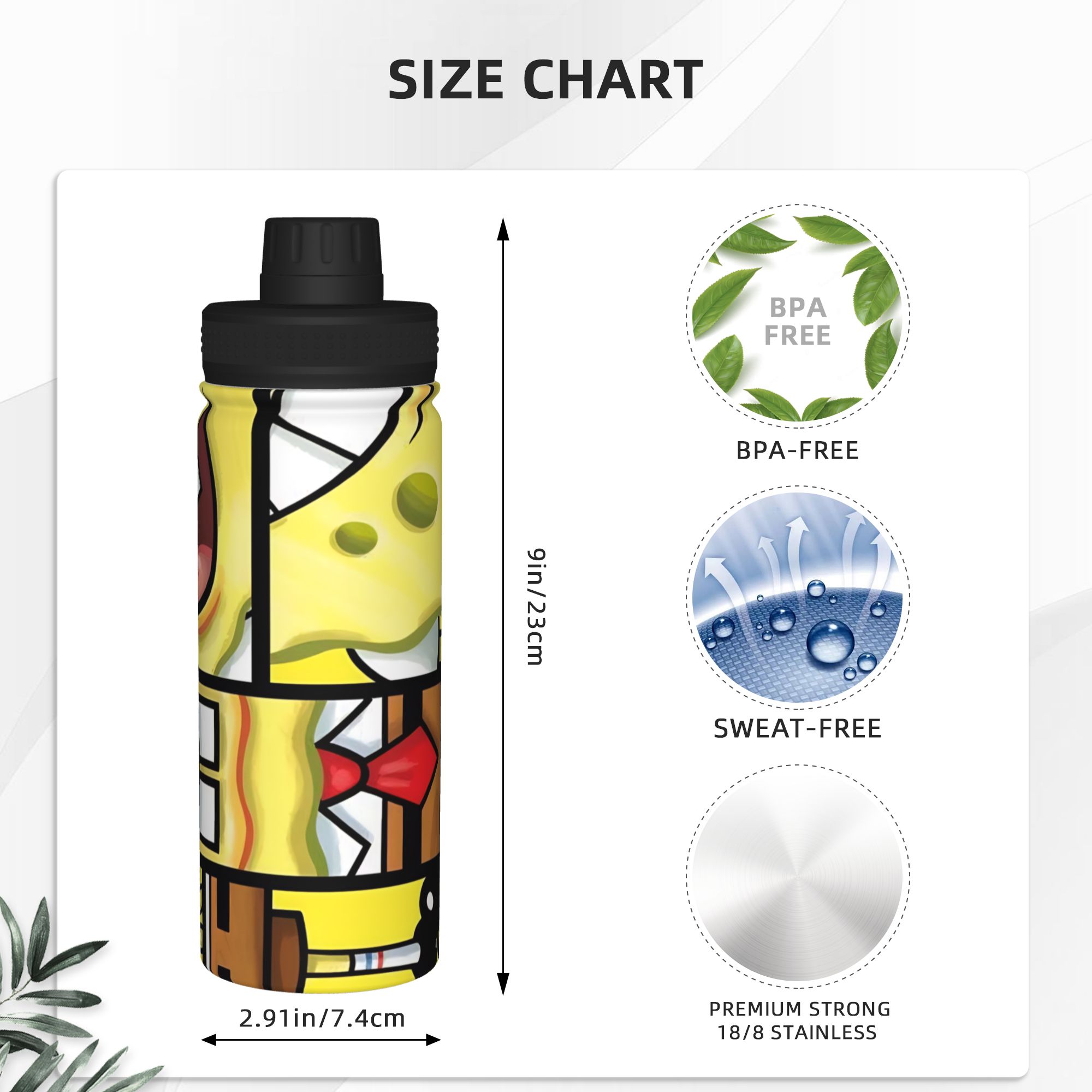 Spongebobs Cartoon 18OZ Sports - Sports Water Bottle Insulated 评论和价格
