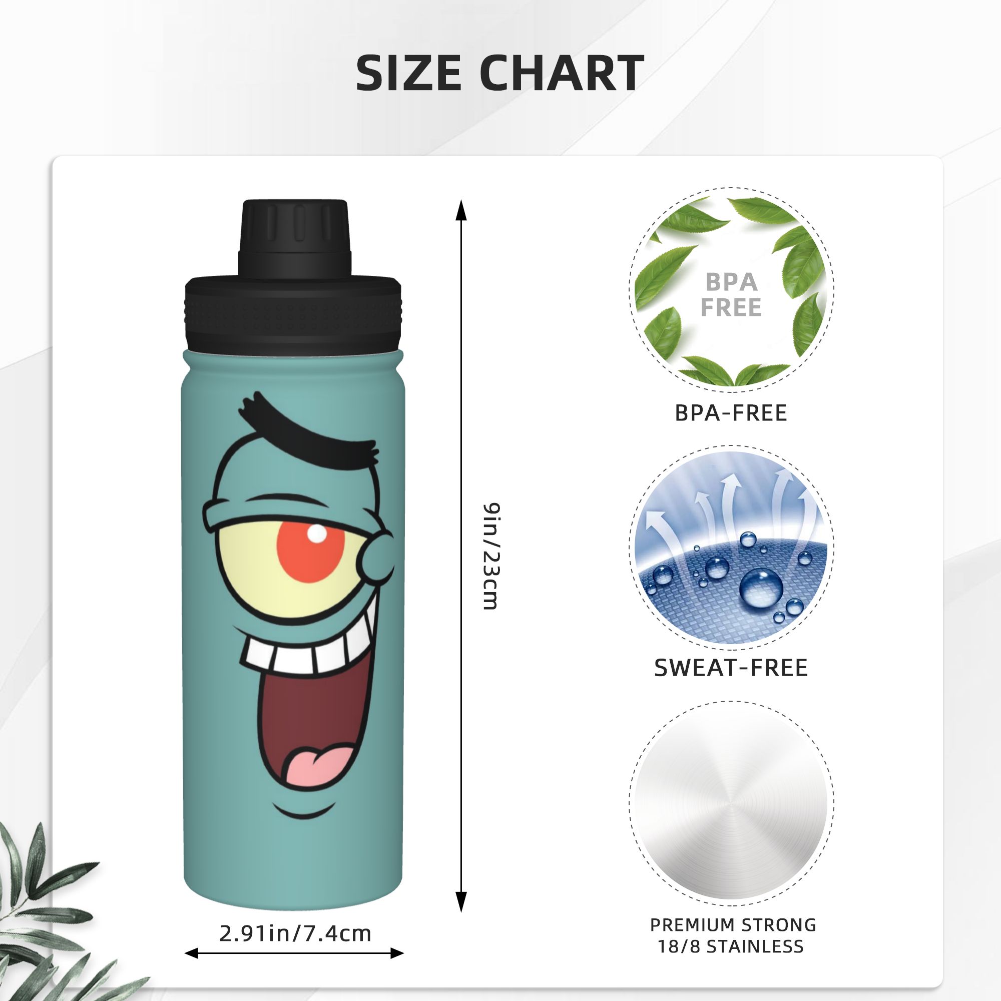 Spongebobs Cartoon 18OZ Sports - Sports Water Bottle Insulated 评论和价格