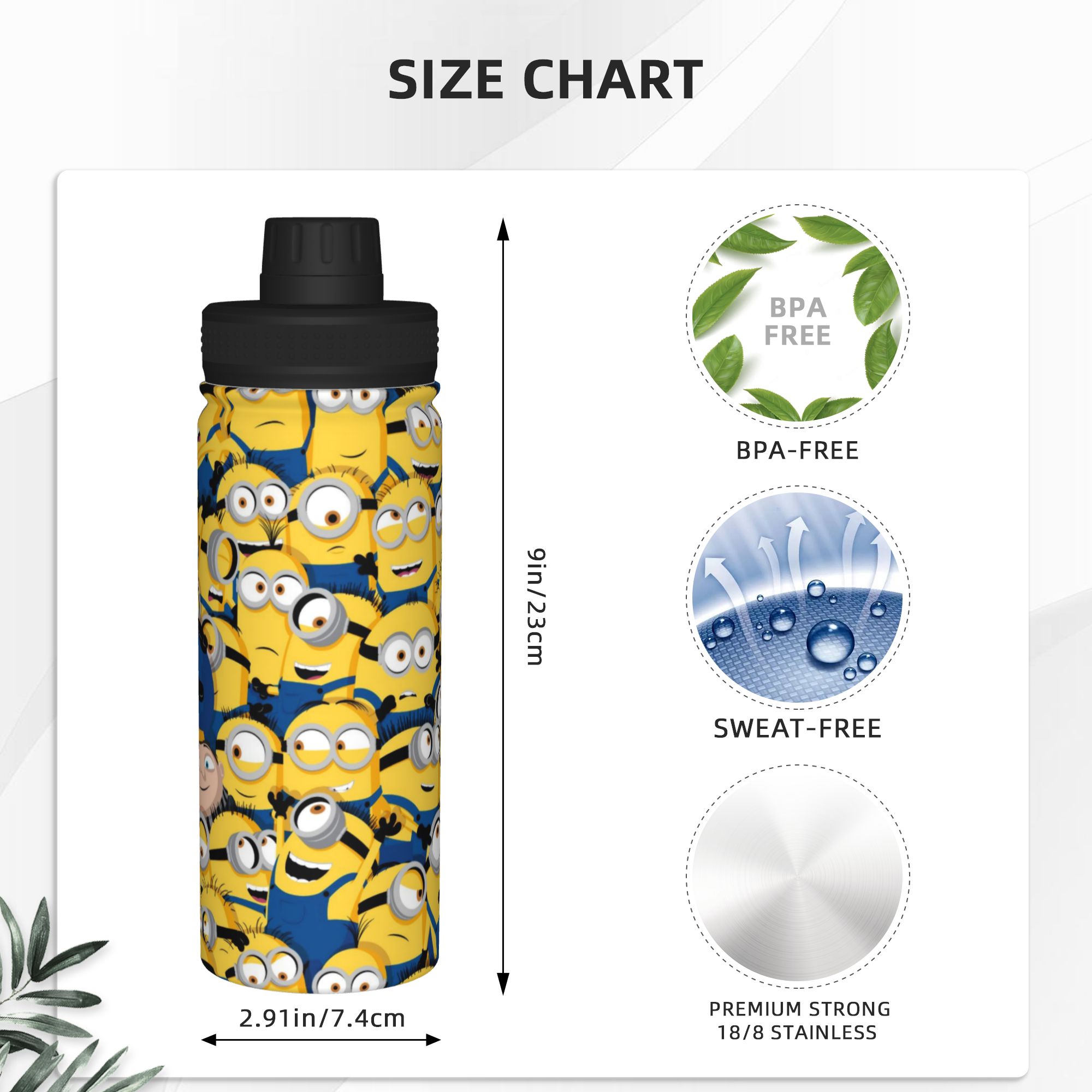 Cartoon M-Minions 18OZ Sports  - Sports Water Bottle Insulated 评论和价格