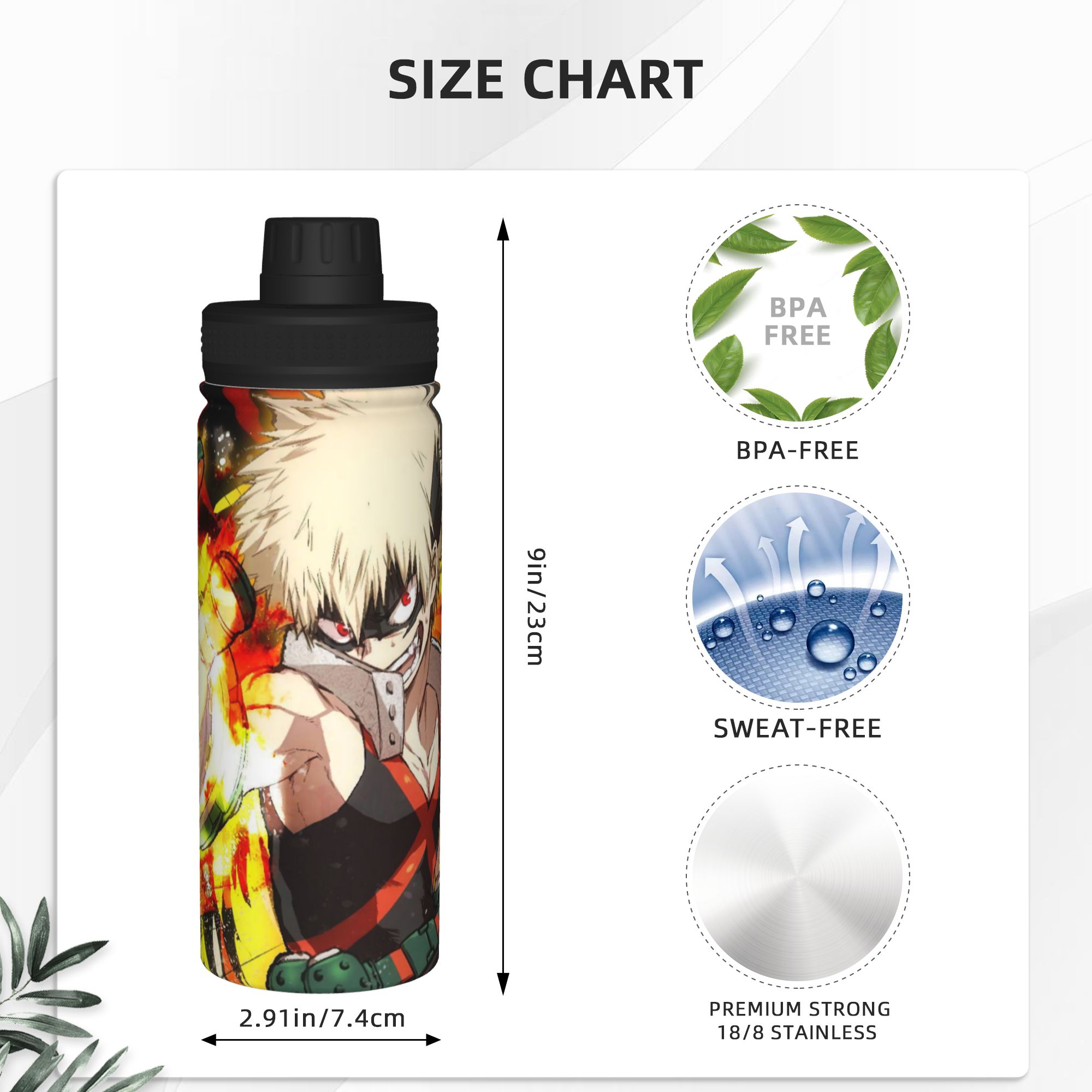 My Hero Academia Anime 18OZ Sp - Sports Water Bottle Insulated 评论和价格